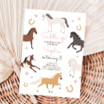 Invitation Cheval Pony Saddle Up Cowgirl Girl Anniversaire<br><div class="desc">Donnez le ton à votre fête avec ces élégantes invitations avec un thème Cheval,  Cheval.</div>