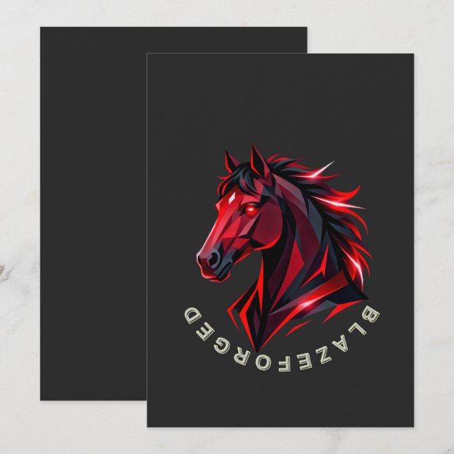 Invitation Cheval Rouge BlazeForge (Devant / Derrière)