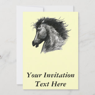 Invitation Cheval Sauvage Fougueux