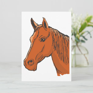 Invitation Cheval Tête Brown Animal de ferme