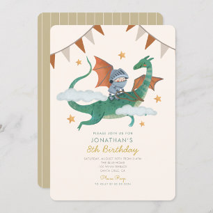 Invitation Chevalier et dragon Royal Medieval Boy Anniversair