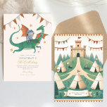 Invitation Chevalier et dragon Royal Medieval Boy Anniversair<br><div class="desc">Petit chevalier avec Invitation d'anniversaire Dragon</div>