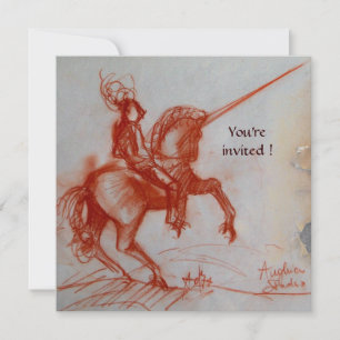 Invitation CHEVALIER FLORENTINE SUR HORSEBACK parchemin glace