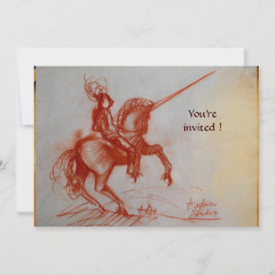Invitation CHEVALIER FLORENTINE SUR HORSEBACK parchemin or