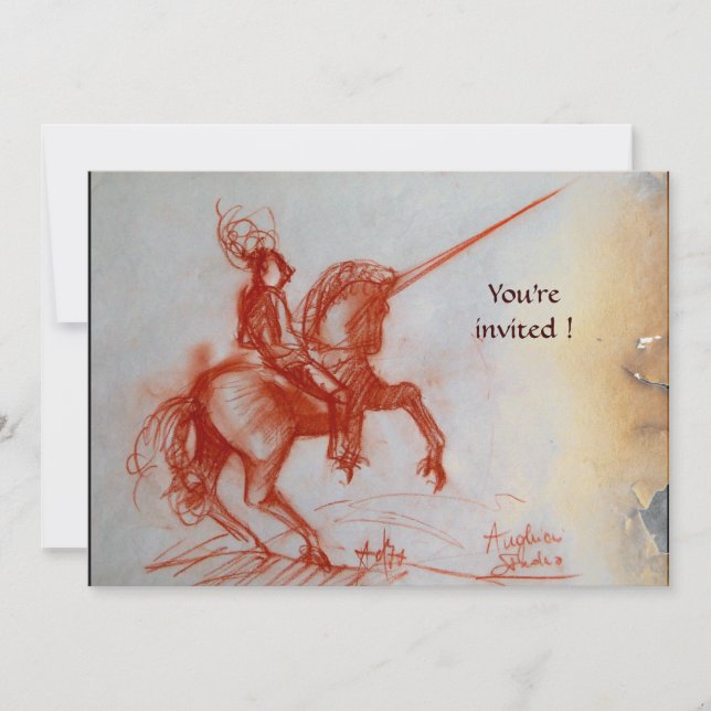 Invitation CHEVALIER FLORENTINE SUR PARchemin HORSEBACK (Devant)