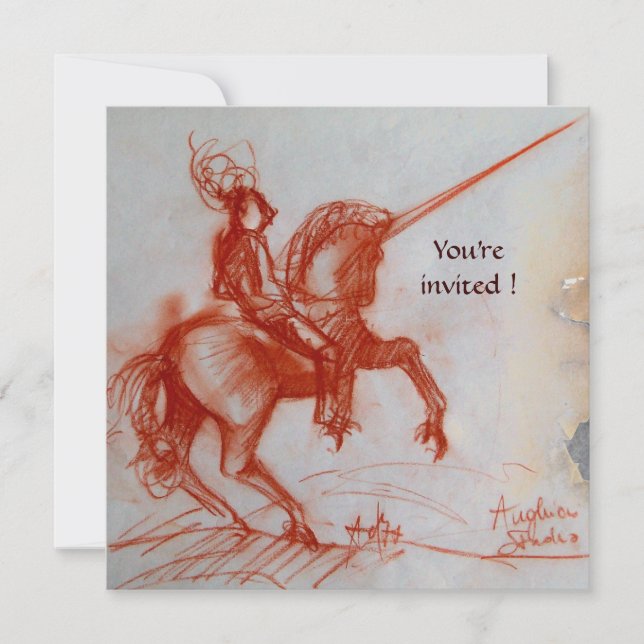 Invitation CHEVALIER FLORENTINE SUR PARchemin HORSEBACK (Devant)