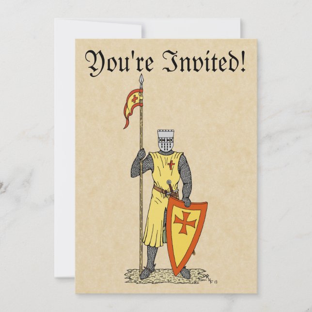 Invitation Chevalier médiéval du début du XIIIe siècle (Devant)