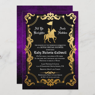Invitation Chevalier médiéval Jousting Bridal Shower Invitati