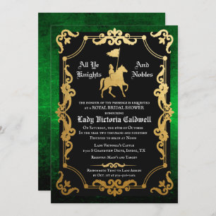 Invitation Chevalier médiéval Jousting Bridal Shower Invitati