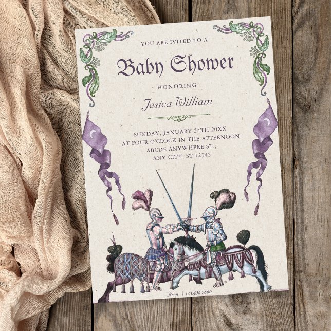 Invitation Chevaliers bébé médiéval showering (Créateur téléchargé)
