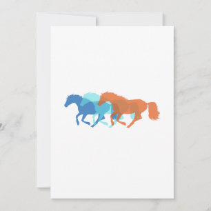 Invitation Chevaux colorés qui courent