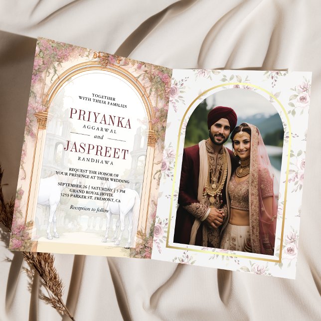 Invitation Chevaux de conte de fées Mariage au palais indien  (Créateur téléchargé)