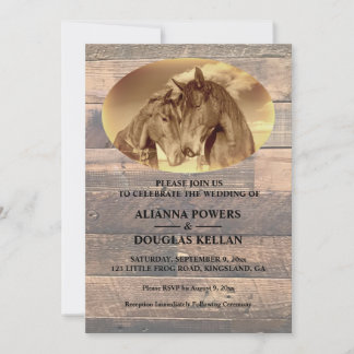 Invitation Chevaux de pays Sepia Mariage