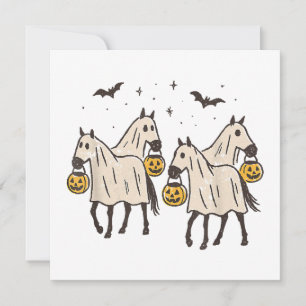 Invitation Chevaux fantômes mignons Halloween Trick or Treat