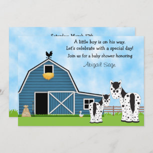 Invitation Chevaux mignons et petits garçons Baby shower Invi