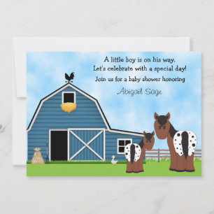 Invitation Chevaux mignons et petits garçons Baby shower Invi