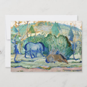 Invitation Chevaux pâturant par Franz Marc, Beaux-arts vintag