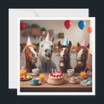 Invitation Chevaux rires célébrant l'anniversaire, cheval<br><div class="desc">Une drôle de photo de chevaux riant célébrant un anniversaire avec des casquettes de gâteaux et de fêtes. C'est une grande carte pour les amateurs de chevaux et les comédiens. Vous pouvez modifier et personnaliser l'ensemble de l'écriture,  même laisser vide.</div>