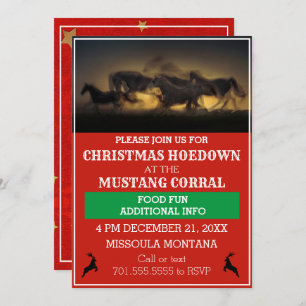 Invitation Chevaux Sauvages à l'invitation de Noël Occidental