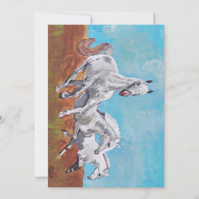 Invitation Chevaux sauvages en acrylique (Devant)