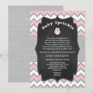 Invitation Chevêchette rose, baby shower fille