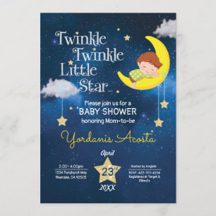 Invitation Cheveux Brown Twinkle Twinkle Little star