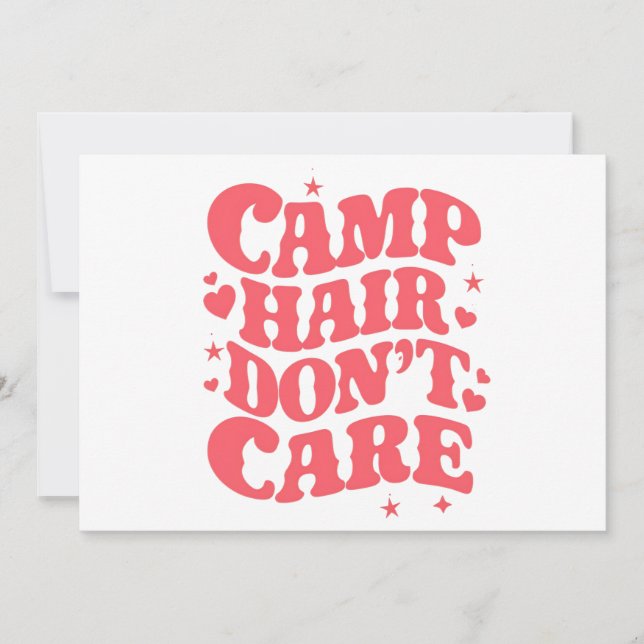 Invitation Cheveux de camping, on s'en fiche Filles de campin (Devant)