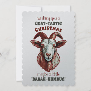 Invitation "Chèvre-Tastic Salutations : Un Noël 'Baaah-Humbug