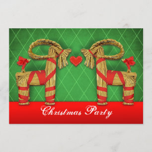 Invitation Chèvres en paille suédoises Fête de Noël