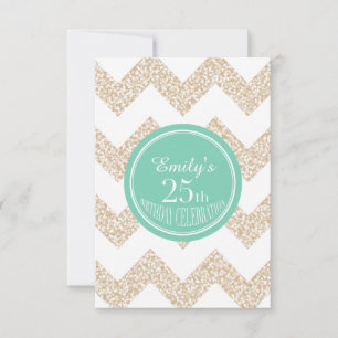 Invitation Chevron 25e fête d'anniversaire Choisissez la cart