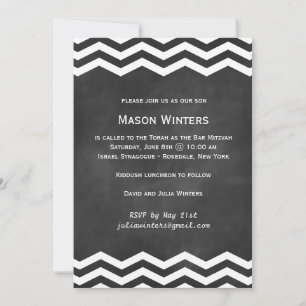 Invitation Chevron Bar Mitzvah
