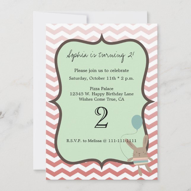 Invitation Chevron Bunny (Devant)