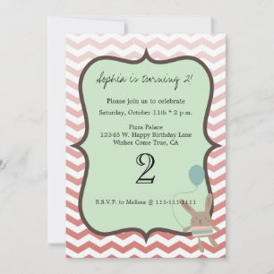 Invitation Chevron Bunny