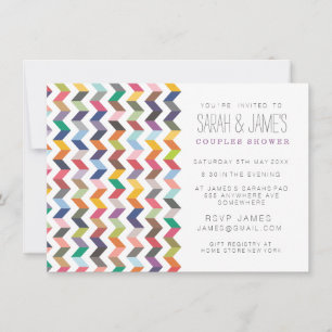 Invitation Chevron contemporain couple l'invitation de partie