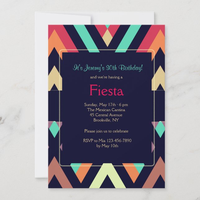 Invitation Chevron Fiesta (Devant)