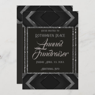 Invitation Chevron noir et gris