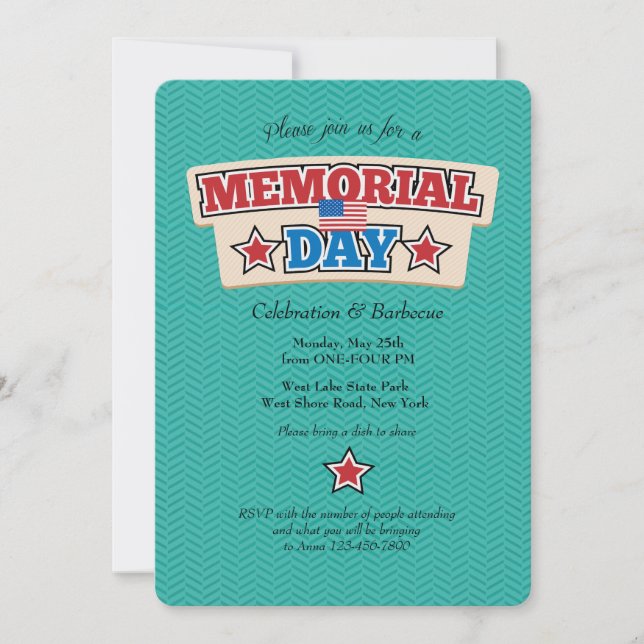 Invitation Chevron pour le jour de la mémoire (Devant)