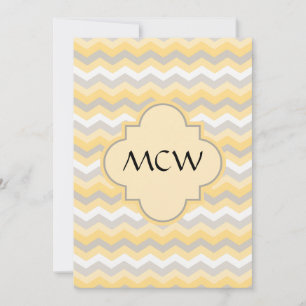 Invitation Chevron Zigzag jaune/gris