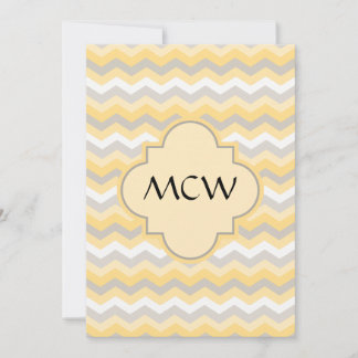 Invitation Chevron Zigzag jaune/gris