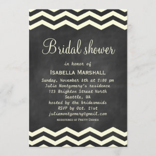 Invitation Chevrons jaunes sur la Fête de l'mariée de tableau