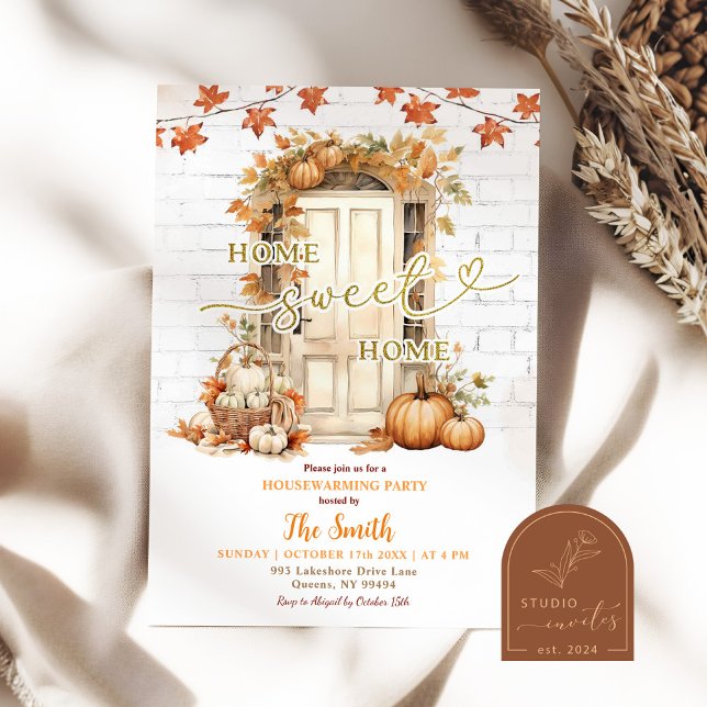 Invitation Chez Soi Douillet Feuilles D'Automne Pendaison de  (Créateur téléchargé)
