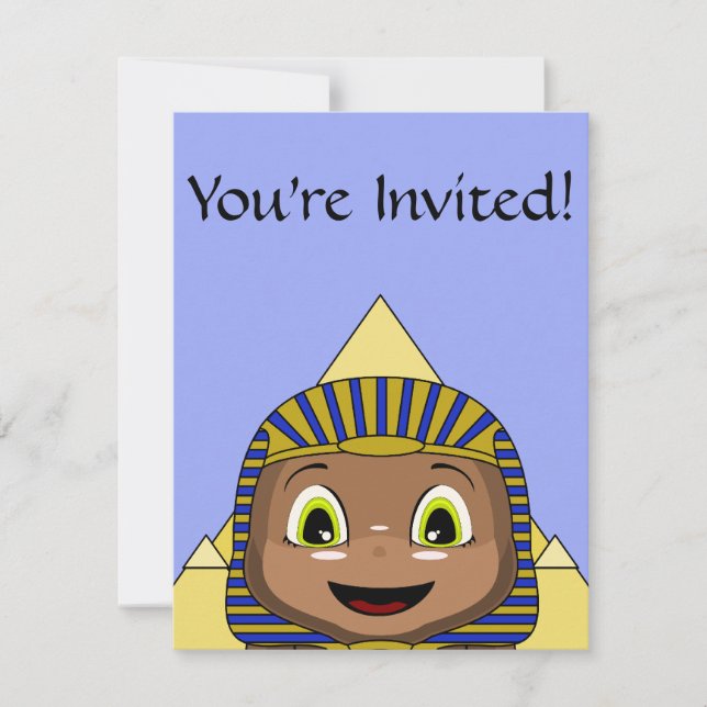 Invitation Chibi Sphinx Avec Pyramides (Devant)