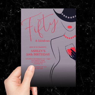 Invitation Chic 50 ans et magnifique anniversaire lilas
