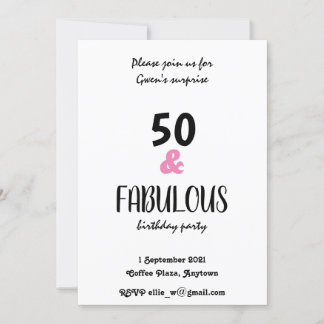 Invitation Chic 50 Et Fabuleux Texte Fête Anniversaire