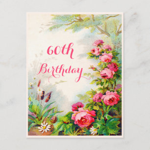 Invitation Chic 60e anniversaire Victorian Roses Cottage Gard