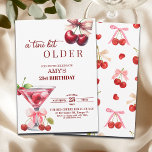 Invitation Chic A Tini Bit Older Cherry Martini 21st Birthday<br><div class="desc">An elegant modern design featuring a watercolor illustration of a cherry martini tied with a pink bow and a cute cherry pattern on the back. Customize the details for a unique and chic Birthday Celebration.</div>