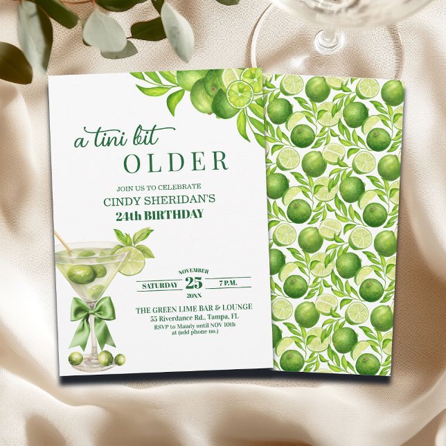 Invitation Chic A Tini Un Peu Plus Vieille Martini Au Citron  (Créateur téléchargé)