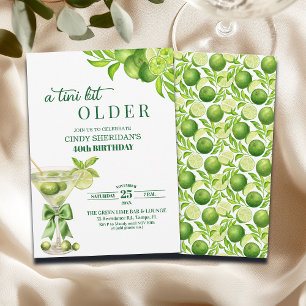 Invitation Chic A Tini Un peu plus vieux Martini Lime 40e Ann