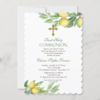 Chic Aquarelle Citron Tropical Holy Communion