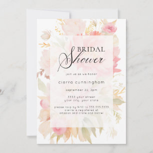 Invitation Chic aquarelle rose pivoine floral Baby Shower